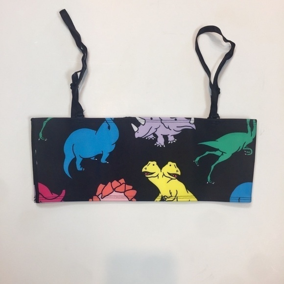 NEW HOAKA X PONY  Bandeau Dinosaur Bikini Top - Picture 4 of 9